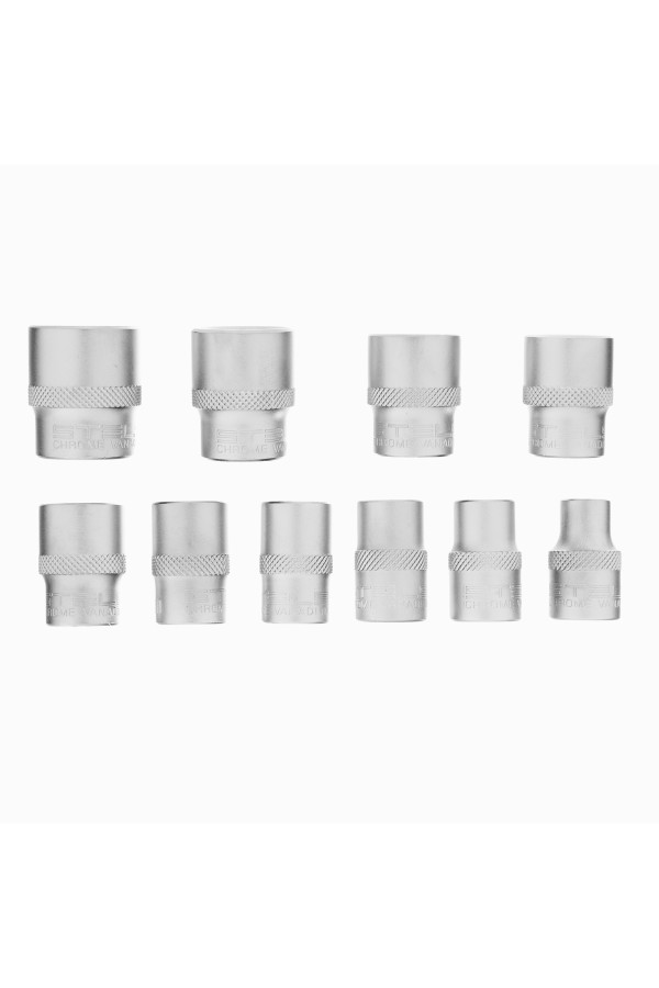 Набор торцевых головок, 3/8, двенадцатигранные, CrV, 10 шт, 8-19 мм Stels