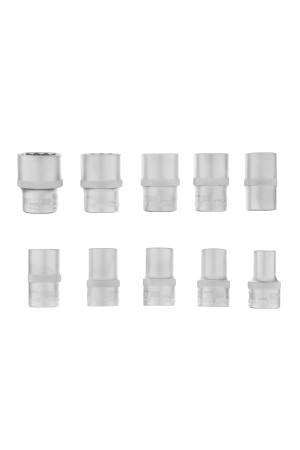 Набор торцевых головок, 1/2, двенадцатигранные, CrV, 10 шт, 10-22 мм Stels