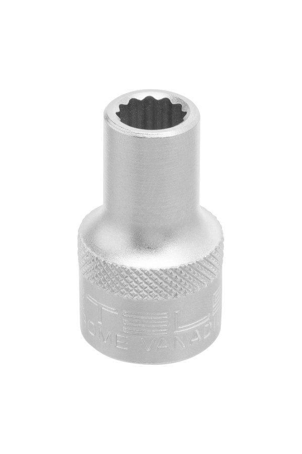 Головка торцевая, 9 мм, двенадцатигранная, CrV, под квадрат 1/2, хромированная Stels