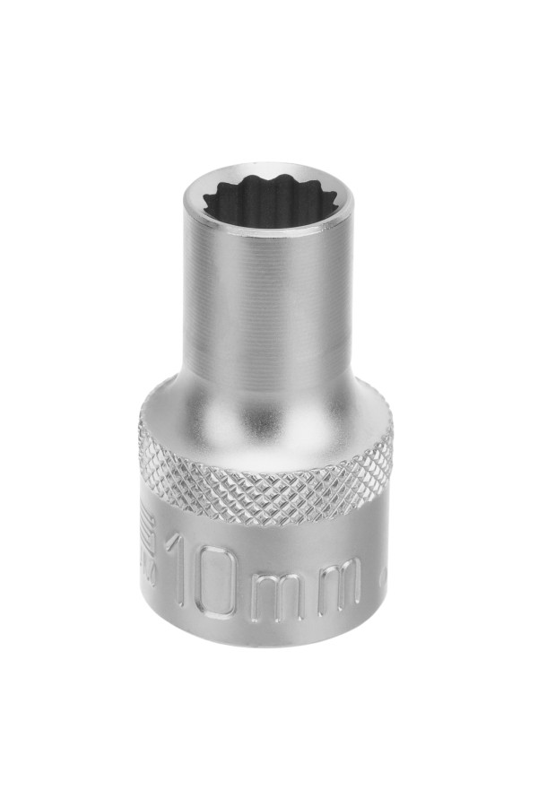 Головка торцевая, 10 мм, двенадцатигранная, CrV, под квадрат 1/2, хромированная Stels