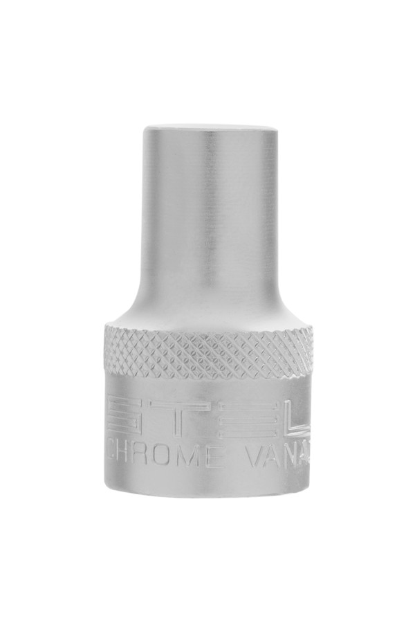 Головка торцевая, 10 мм, двенадцатигранная, CrV, под квадрат 1/2, хромированная Stels