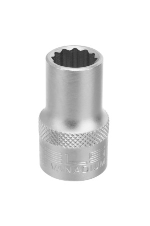 Головка торцевая, 12 мм, двенадцатигранная, CrV, под квадрат 1/2, хромированная Stels