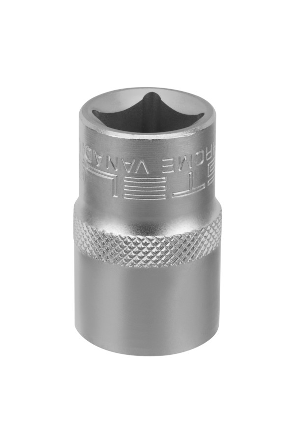Головка торцевая, 17 мм, двенадцатигранная, CrV, под квадрат 1/2, хромированная Stels