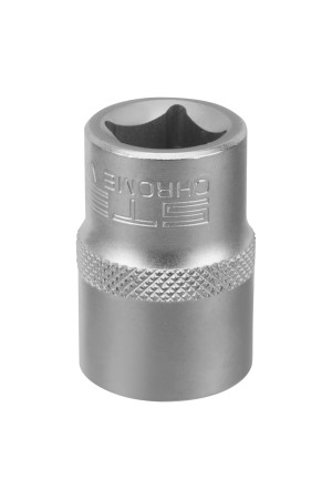 Головка торцевая, 19 мм, двенадцатигранная, CrV, под квадрат 1/2, хромированная Stels