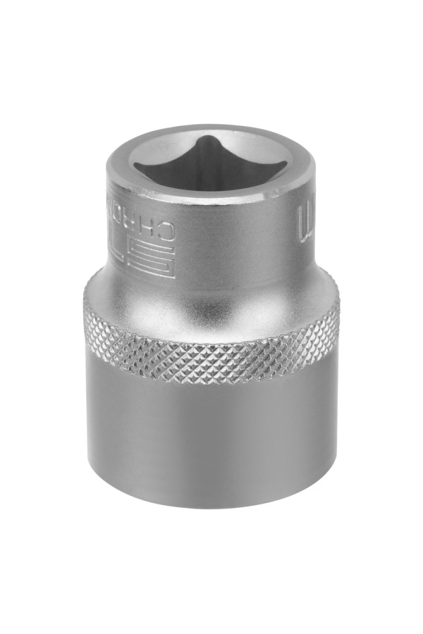 Головка торцевая, 22 мм, двенадцатигранная, CrV, под квадрат 1/2, хромированная Stels