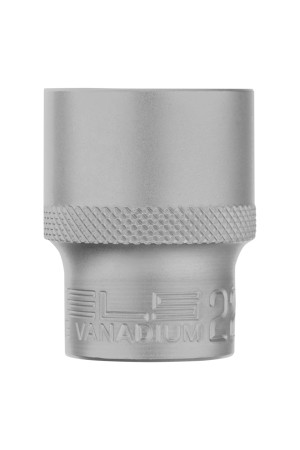 Головка торцевая, 22 мм, двенадцатигранная, CrV, под квадрат 1/2, хромированная Stels