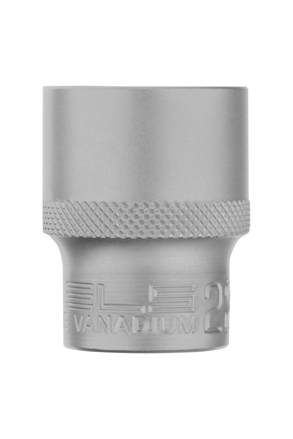 Головка торцевая, 22 мм, двенадцатигранная, CrV, под квадрат 1/2, хромированная Stels