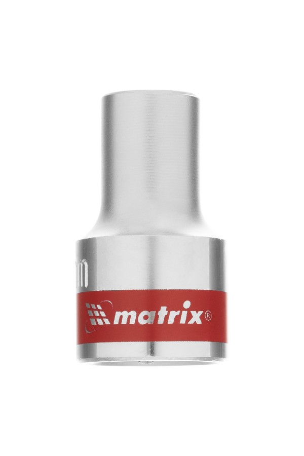 Головка торцевая, 9 мм, двенадцатигранная, CrV, под квадрат 1/2, хромированная Matrix
