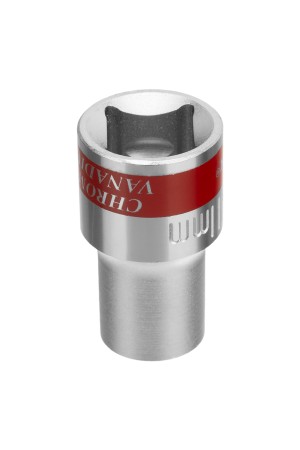 Головка торцевая, 11 мм, двенадцатигранная, CrV, под квадрат 1/2, хромированная Matrix