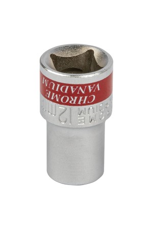 Головка торцевая, 12 мм, двенадцатигранная, CrV, под квадрат 1/2, хромированная Matrix