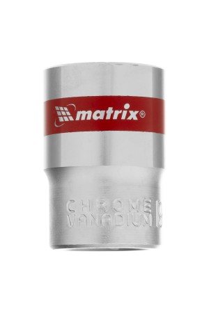 Головка торцевая, 19 мм, двенадцатигранная, CrV, под квадрат 1/2, хромированная Matrix