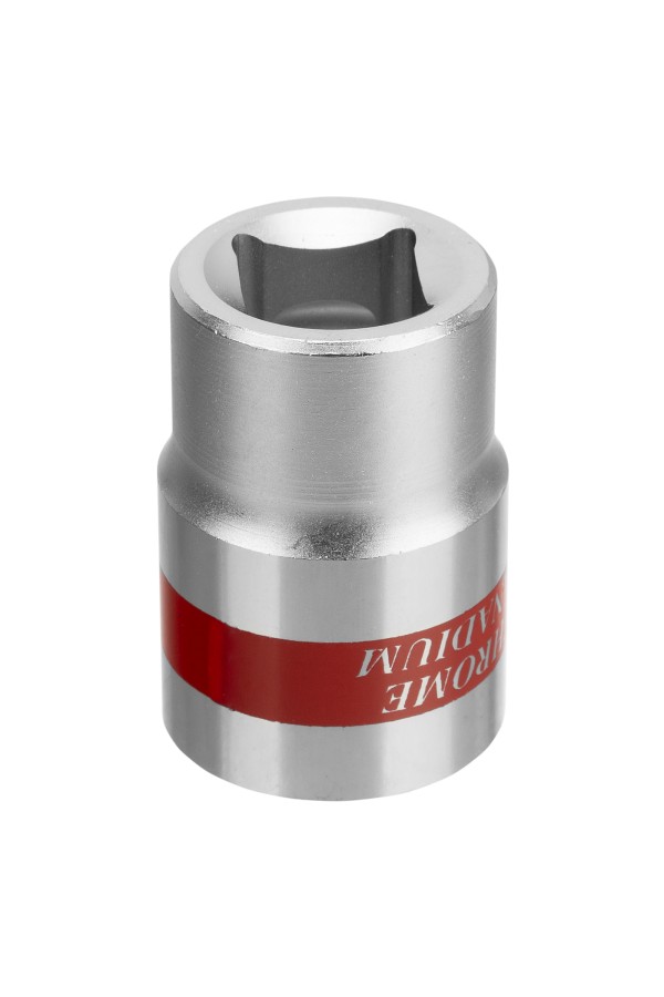 Головка торцевая, 19 мм, двенадцатигранная, CrV, под квадрат 1/2, хромированная Matrix