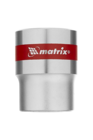 Головка торцевая, 22 мм, двенадцатигранная, CrV, под квадрат 1/2, хромированная Matrix