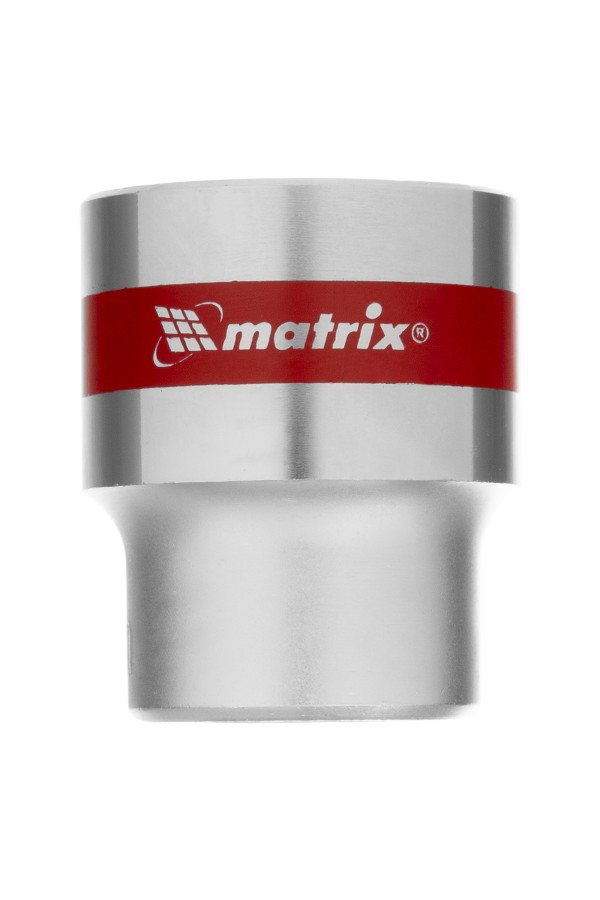 Головка торцевая, 24 мм, двенадцатигранная, CrV, под квадрат 1/2, хромированная Matrix