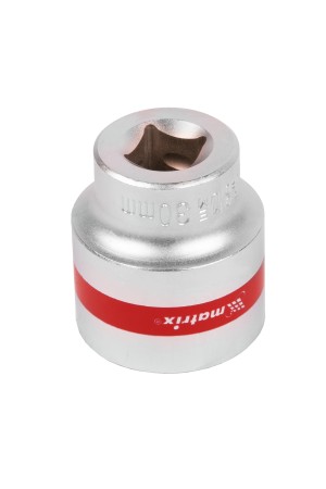 Головка торцевая, 30 мм, двенадцатигранная, CrV, под квадрат 1/2, хромированная Matrix