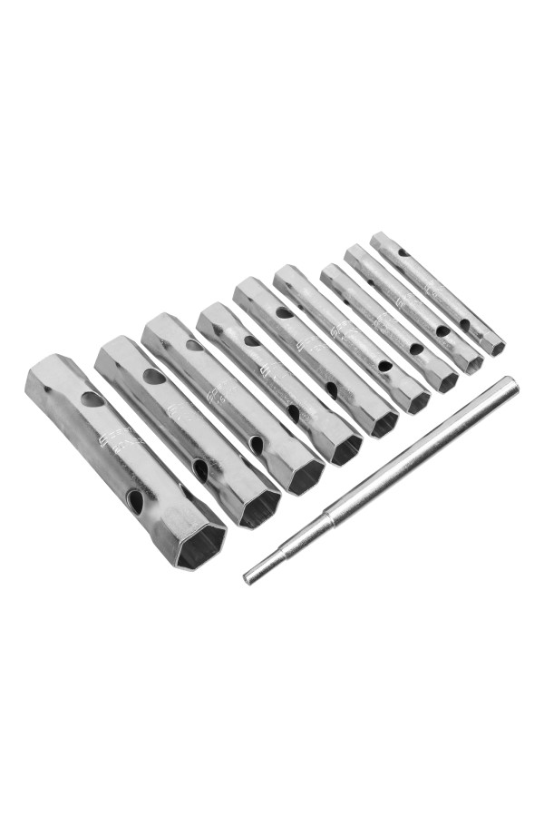 Набор ключей трубчатых торцевых, 6 - 22 мм, вороток, оцинкованные, 9 шт. Sparta