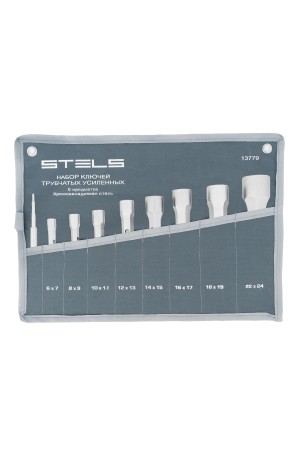 Набор ключей трубчатых торцевых усиленных 9 шт, CrV Stels