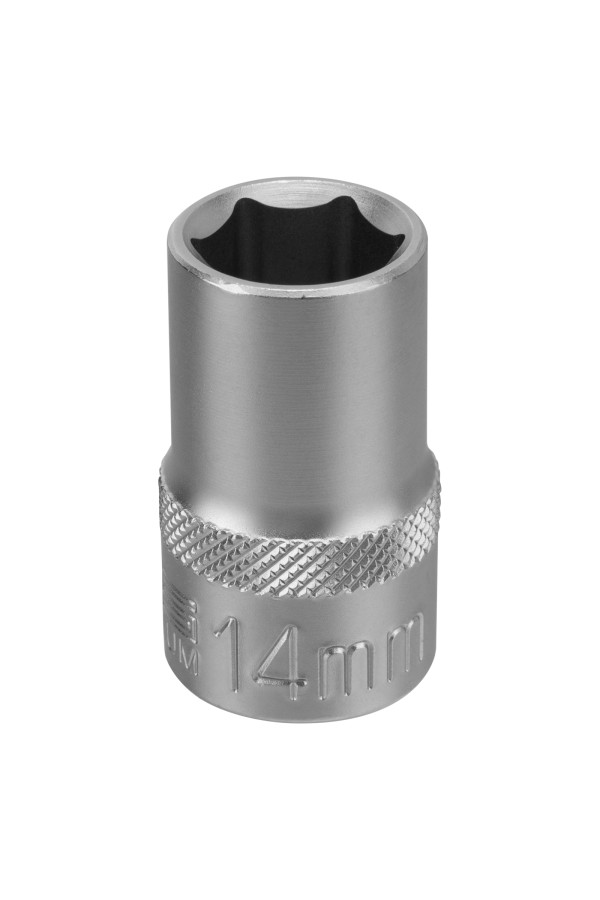 Головка торцевая, 14 мм, шестигранная, CrV, под квадрат 1/2 Stels