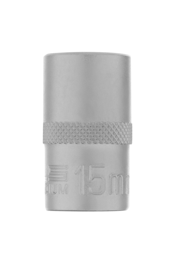 Головка торцевая, 15 мм, шестигранная, CrV, под квадрат 1/2 Stels