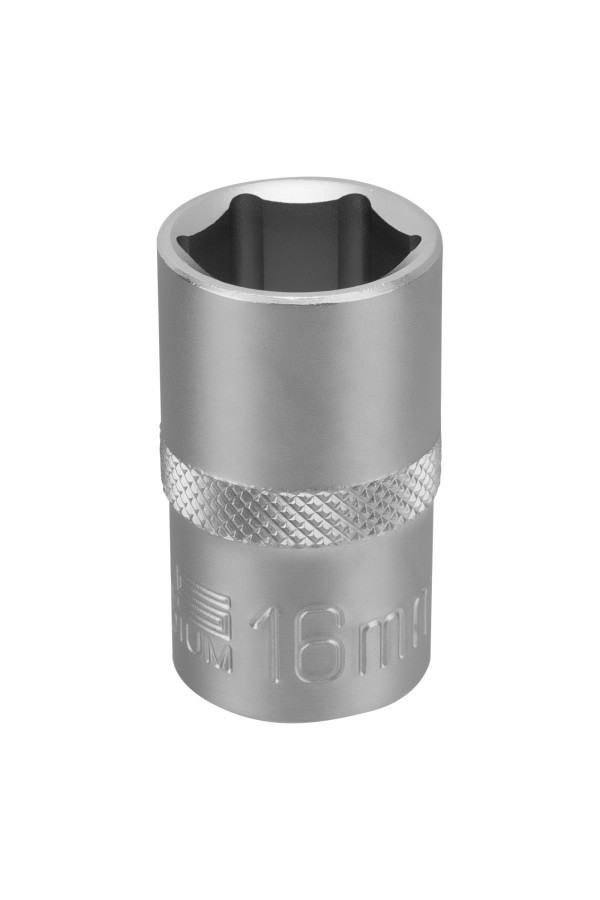 Головка торцевая, 16 мм, шестигранная, CrV, под квадрат 1/2 Stels