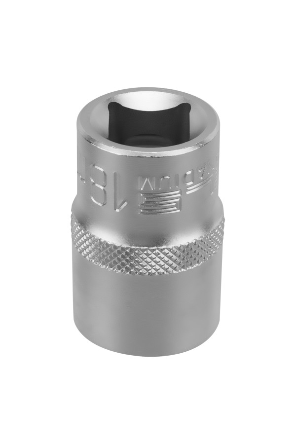 Головка торцевая, 18 мм, шестигранная, CrV, под квадрат 1/2 Stels