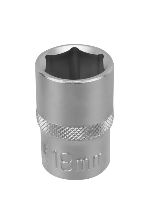 Головка торцевая, 18 мм, шестигранная, CrV, под квадрат 1/2 Stels