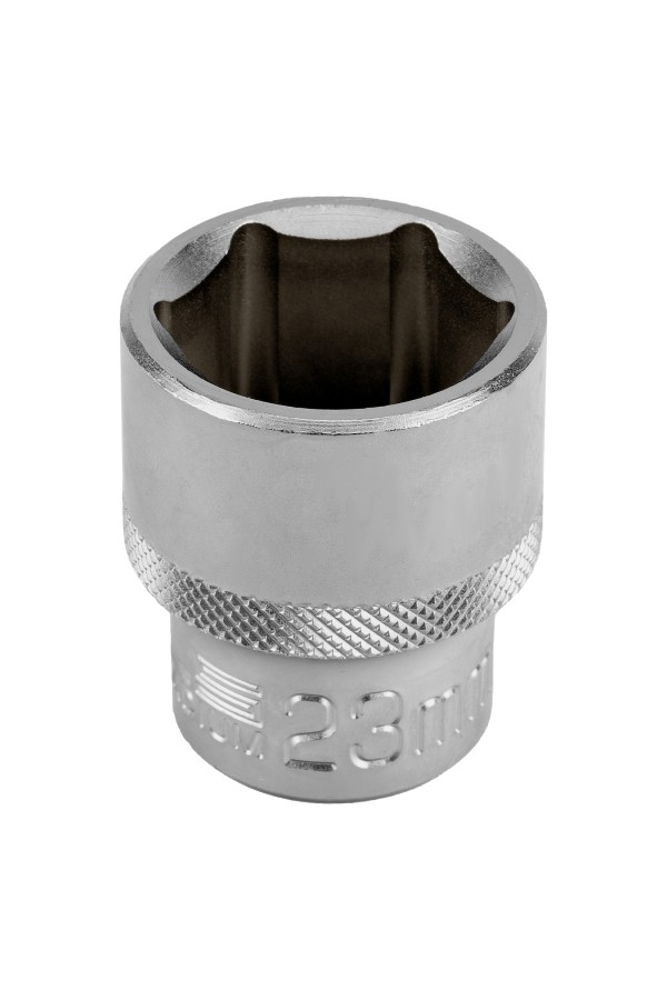 Головка торцевая, 23 мм, шестигранная, CrV, под квадрат 1/2 Stels