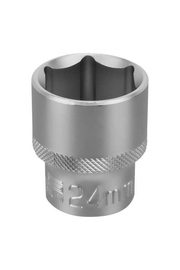 Головка торцевая, 24 мм, шестигранная, CrV, под квадрат 1/2 Stels
