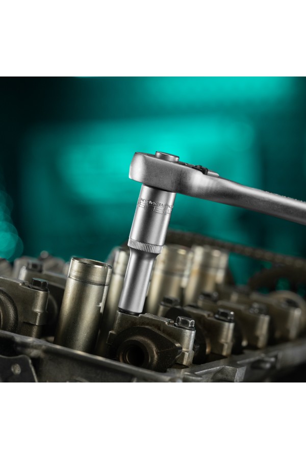 Головка торцевая удлиненная, 10 мм, шестигранная, CrV, под квадрат 1/2 Stels