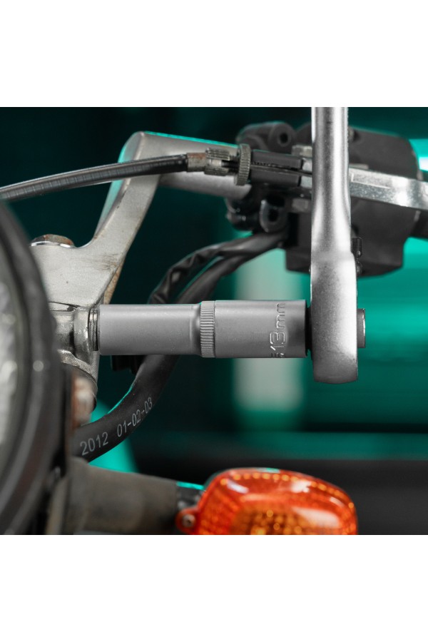 Головка торцевая удлиненная, 13 мм, шестигранная, CrV, под квадрат 1/2 Stels