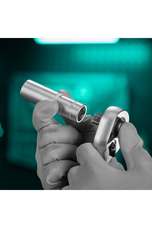 Головка торцевая удлиненная, 17 мм, шестигранная, CrV, под квадрат 1/2 Stels