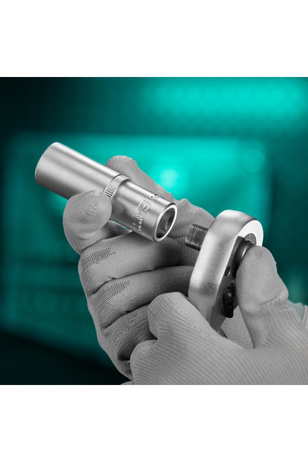 Головка торцевая удлиненная, 19 мм, шестигранная, CrV, под квадрат 1/2 Stels