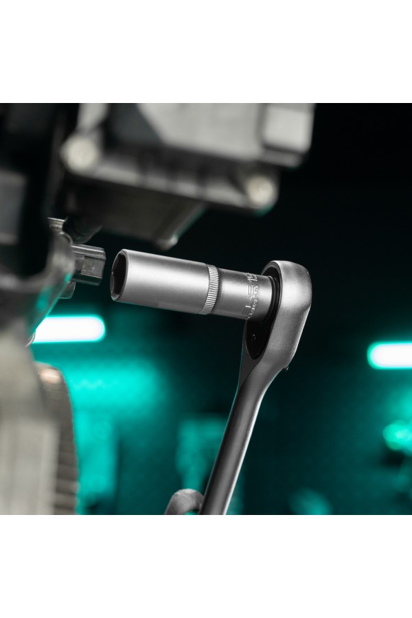 Головка торцевая удлиненная, 19 мм, шестигранная, CrV, под квадрат 1/2 Stels