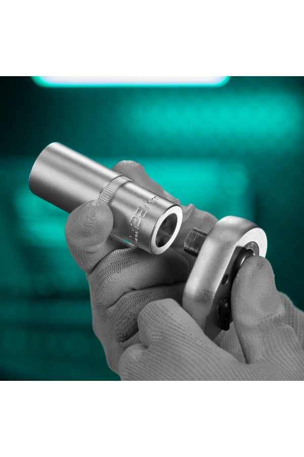 Головка торцевая удлиненная, 22 мм, шестигранная, CrV, под квадрат 1/2 Stels