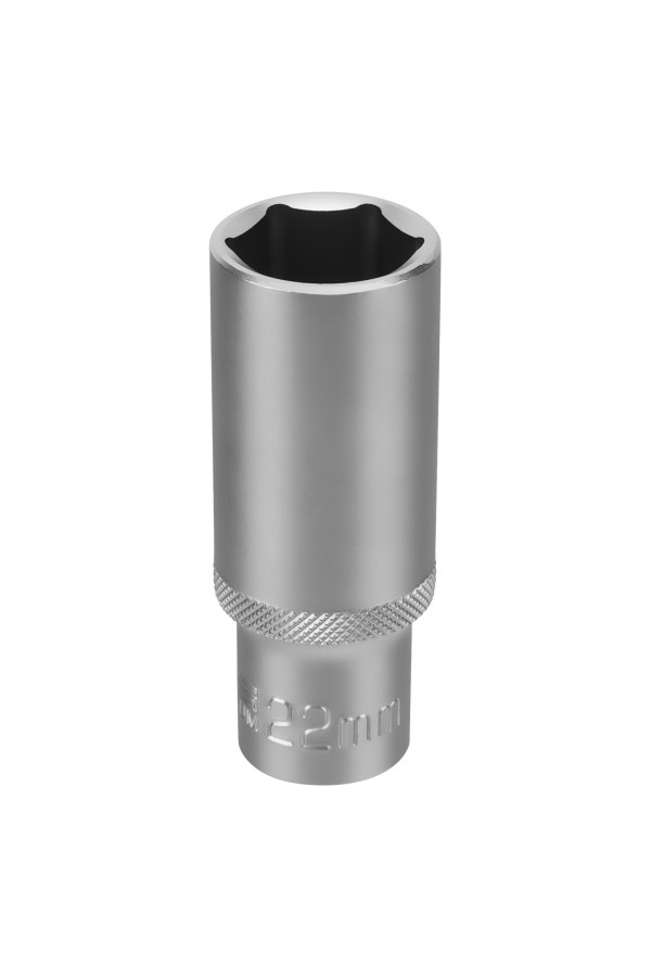 Головка торцевая удлиненная, 22 мм, шестигранная, CrV, под квадрат 1/2 Stels