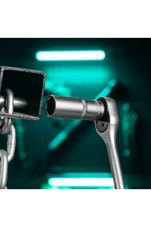 Головка торцевая удлиненная, 22 мм, шестигранная, CrV, под квадрат 1/2 Stels