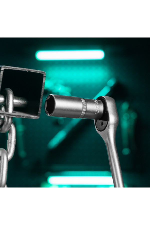 Головка торцевая удлиненная, 22 мм, шестигранная, CrV, под квадрат 1/2 Stels