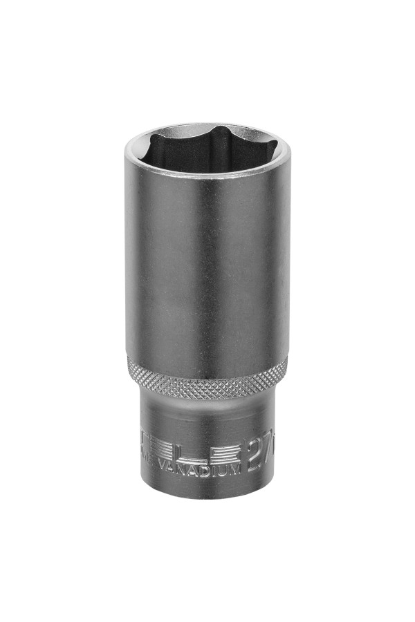 Головка торцевая удлиненная, 27 мм, шестигранная, CrV, под квадрат 1/2 Stels