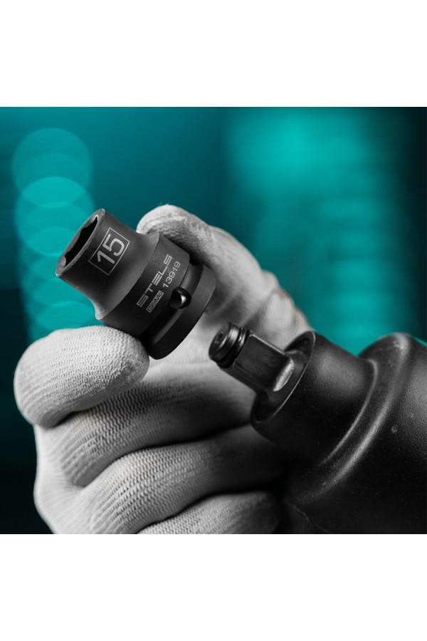 Головка ударная шестигранная, 15 мм, 1/2, CrMo Stels