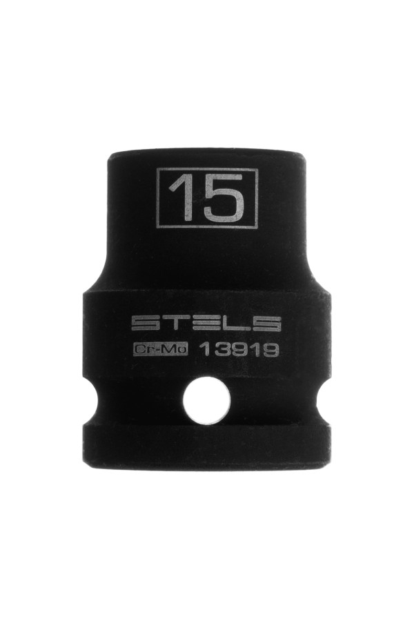Головка ударная шестигранная, 15 мм, 1/2, CrMo Stels