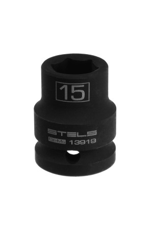 Головка ударная шестигранная, 15 мм, 1/2, CrMo Stels