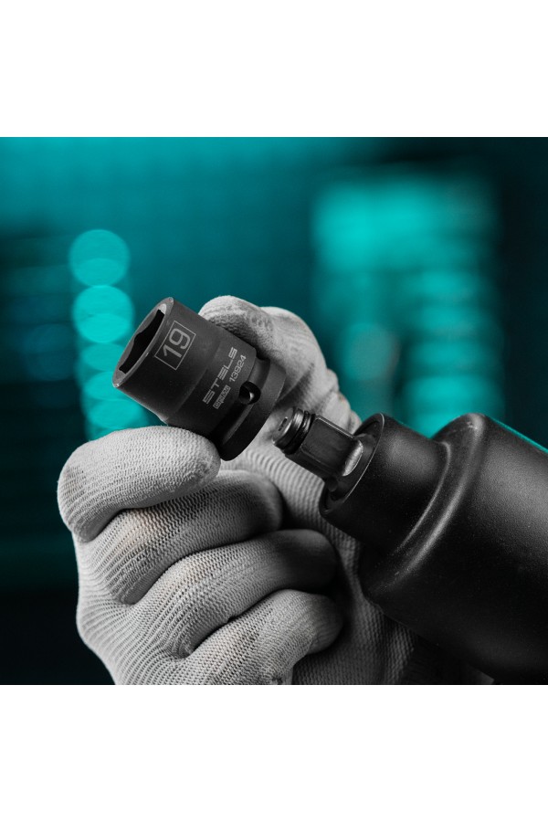 Головка ударная шестигранная, 19 мм, 1/2, CrMo Stels