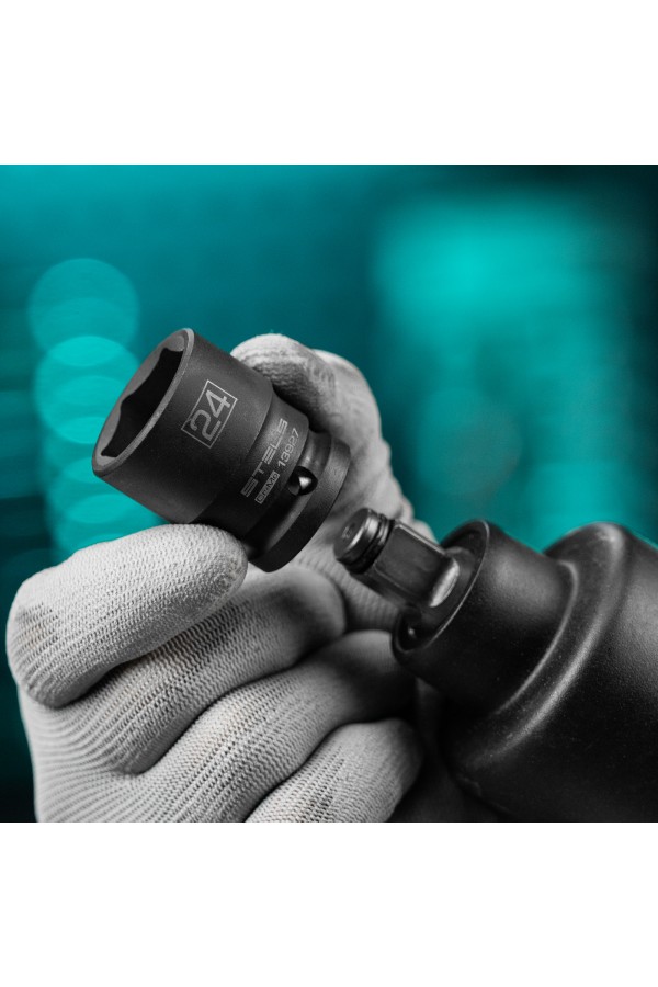 Головка ударная шестигранная, 24 мм, 1/2, CrMo Stels