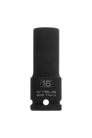 Головка ударная удлиненная шестигранная, 16 мм, 1/2, CrMo Stels