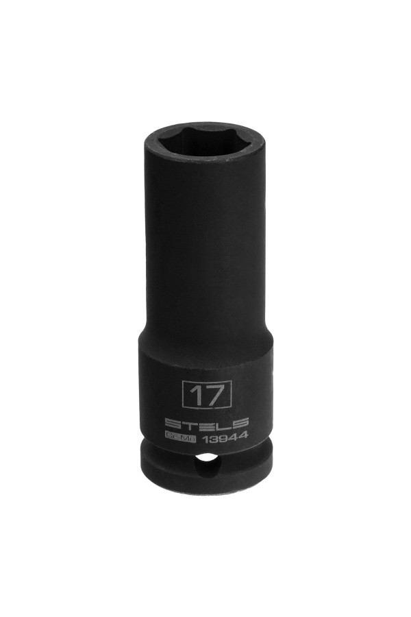 Головка ударная удлиненная шестигранная, 17 мм, 1/2, CrMo Stels