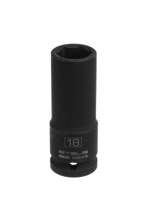 Головка ударная удлиненная шестигранная, 18 мм, 1/2, CrMo Stels