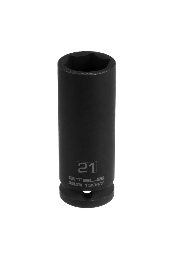 Головка ударная удлиненная шестигранная, 21 мм, 1/2, CrMo Stels