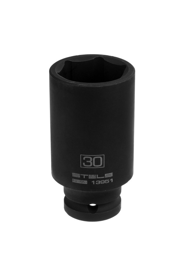 Головка ударная удлиненная шестигранная, 30 мм, 1/2, CrMo Stels