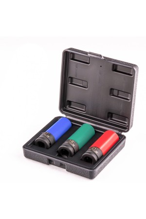 Набор головок ударных 6-гранных удлиненных для колесных дисков (17,19,21 мм) 1/2