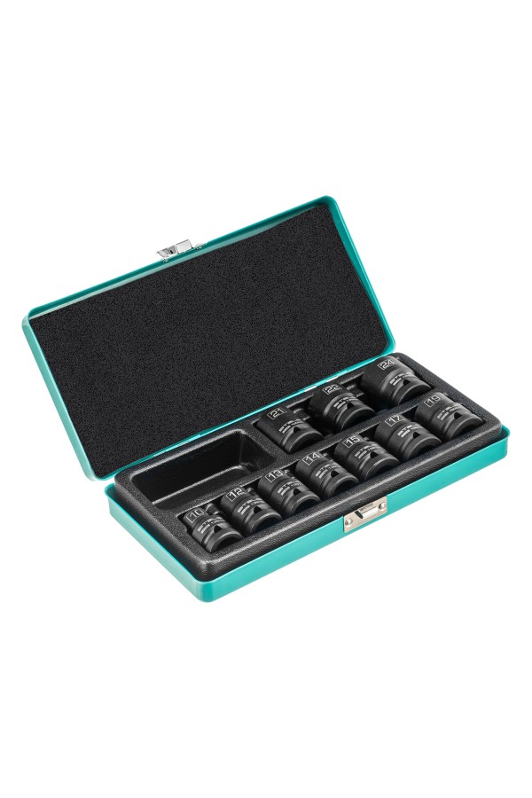 Набор шестигранных ударных торцевых головок, 1/2, 10-24 мм, 10 шт, Stels